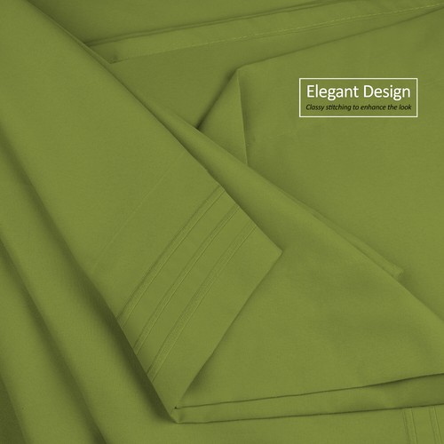 Ensemble de 4 draps de lit 1800 Queen ou King ultra doux microfibre poche profonde - Photo 341/360