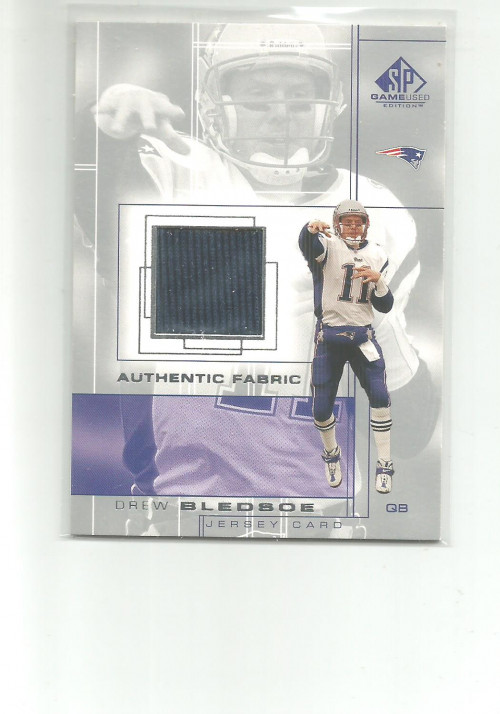 2001 SP GAME USED EDITION AUTHENTIC FABRIC #DB DREW BLEDSOE  JERSEY