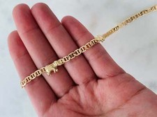 Gold Filled Elephant Bracelet Mariner Chain with Lucky Charm