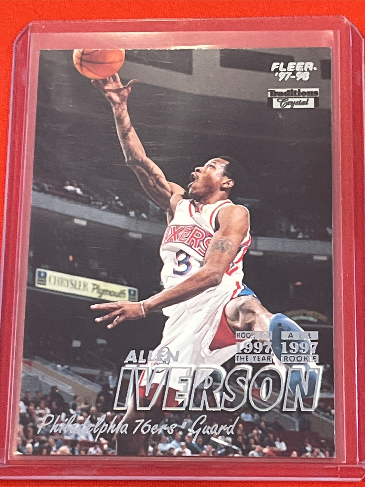 1997-98 FLEER TRADITIONS CRYSTAL #3 ALLEN IVERSON PHILADELPHIA 76ERS