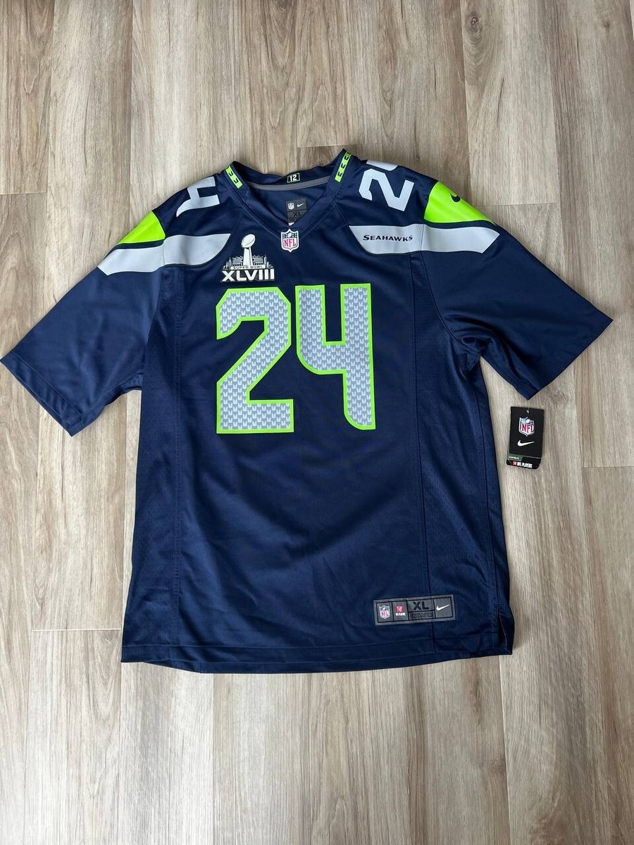 Marshawn Lynch #24 Seattle Seahawks NIKE Super Bowl XLVIII Jersey
