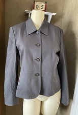 Vintage Talbots 98 Wool Dark Olive Green Jacket Blazer Women size 8P Tulip Hem