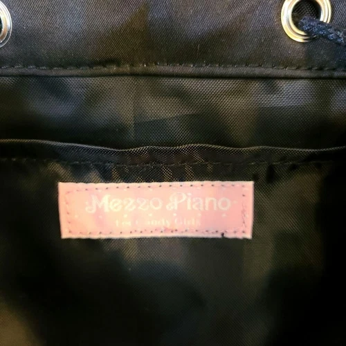 Mezzo Piano schwarz Rucksack mit Etikett Schultasche Herzen Polka Dots Kawaii Japan - Bild 5 von 12