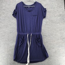 Ann Taylor LOFT Beach Dress Womens Medium Short Sleeve Blue