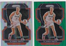 2022 Panini WNBA Prizm Silver and Green Refractors #49 Alanna Smith