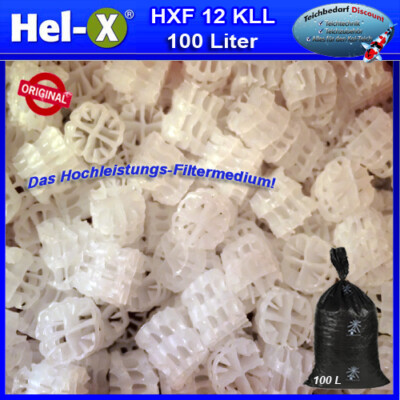 Hel-X  HXF 12 KLL Filter Medium carrier Koi Teich Nitrit Filtermedium weiß 50 L