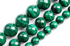Genuine Natural Deep Green Malachite Grade AA Round Loose Beads 4-5/5/6/8/10MM