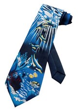 Mens Dolphins Tropical Fish Under the Ocean Aquatic Life Marine Biology Necktie
