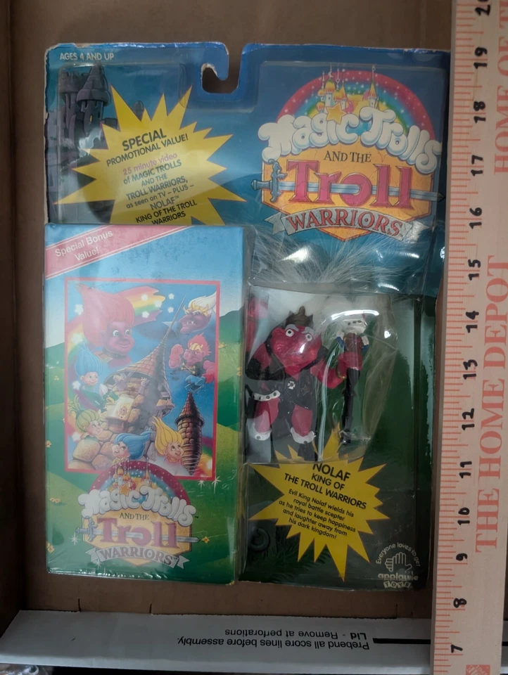 Vtg 1992 Applause Magic Trolls & Troll Warriors King Nolaf Figure & VHS SEALED - Image 2 of 4