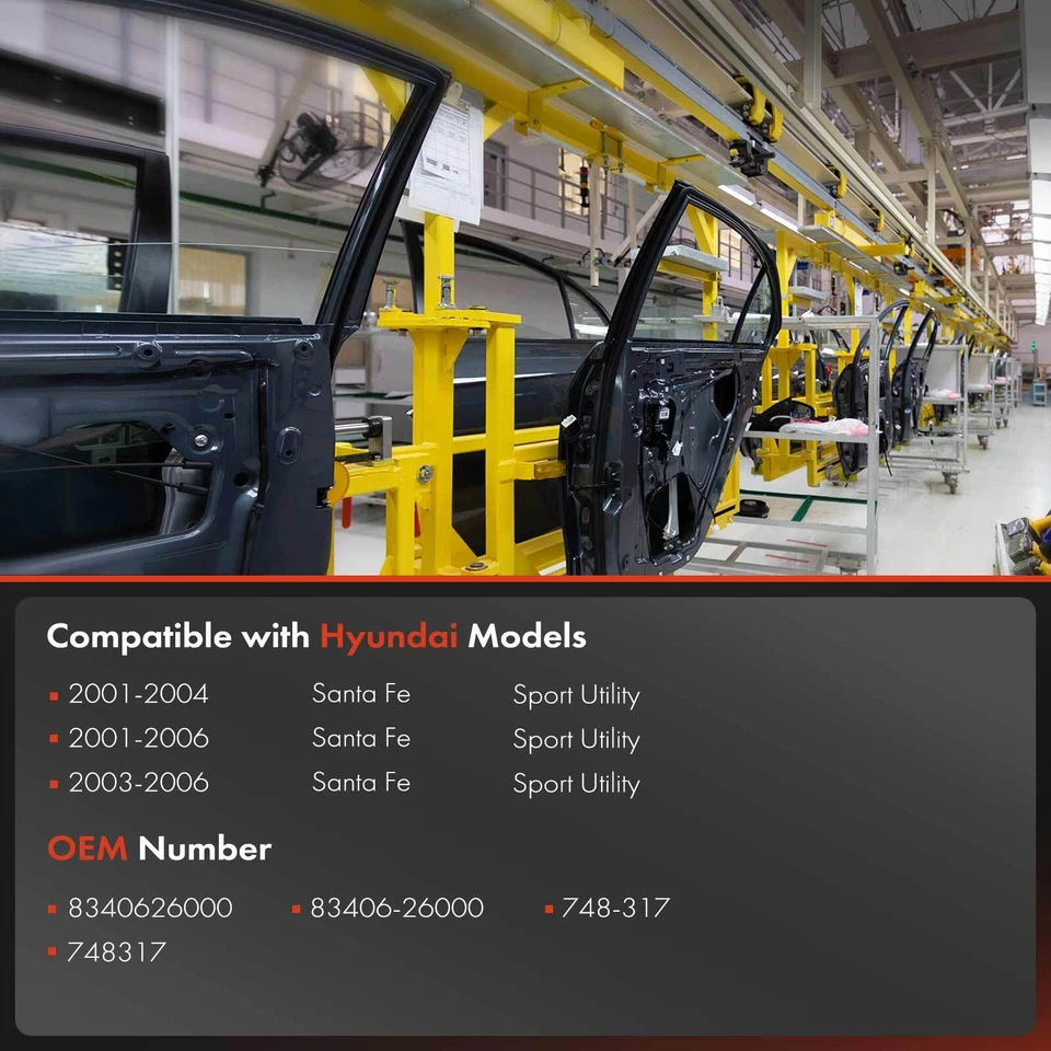 Regulador ventana derecha pasajero trasero con motor con panel para Hyundai Santa Fe 01-06 Foto 3 de 4