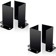 6 X 6 Post Anchor Base 2 PCS, Heavy Duty Powder Coated Post Support Bracket, 2MM