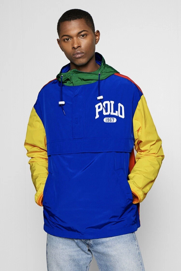 Blue and yellow polo jacket sale