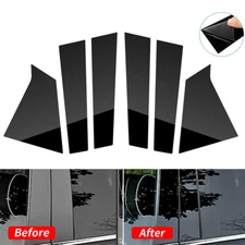 6x Fit For Chevrolet Malibu 2016-2024 Black Window Door Pillar Posts Trim Cover