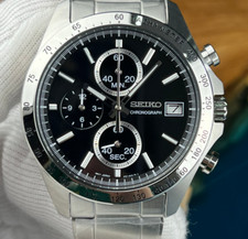 Seiko Spirit SBTR005 Black Dial Chronograph Stainless Steel Men's Watch