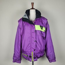 Mountain Goat Jacket Womens Large Purple Neon Ski Snow Outdoor
