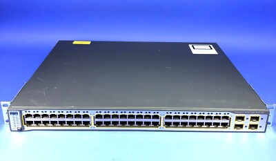 Cisco Catalyst 3750 PoE 48 10/100 Ethernet Ports 4 Sfp Switch WS-C3750-48PS-S