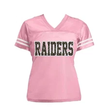 Pink Glitter Las Vegas Raiders Jersey Shirt for Women Black Silver Football