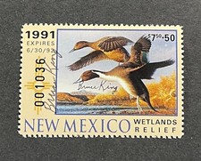1991 NEW MEXICO - State Duck Stamp - MNH **GOVERNOR** Signed BRUCE KING