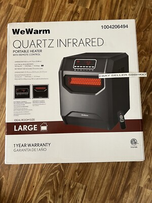 WE WARM Electric 6 Element Infrared Heater W/Remote Control New Model 1500 WATTS