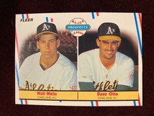 1988 Fleer #652 Prospects A’s Walt Weiss Dave Otto Rookie Baseball Card