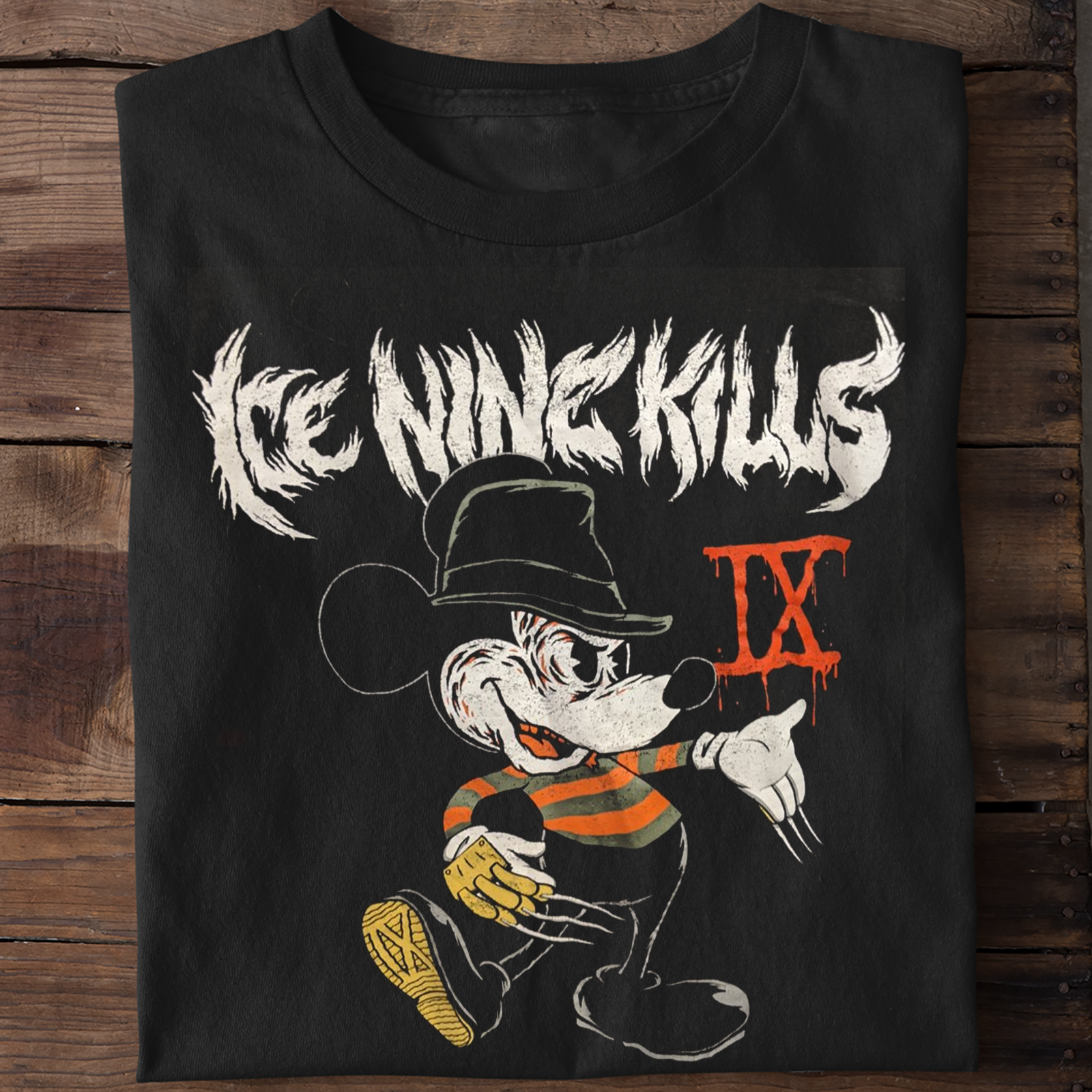 激レア 希少 ICE NINE KILLS 半袖 Tシャツ バンT M ミッキー Rare Ice Nine Kills Band Cotton Short Sleeve Black Allsize Unisex
