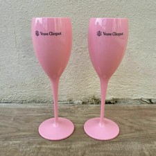 Veuve Clicquot Pink Acrylic Champagne Flutes French Glasses Set 1305253