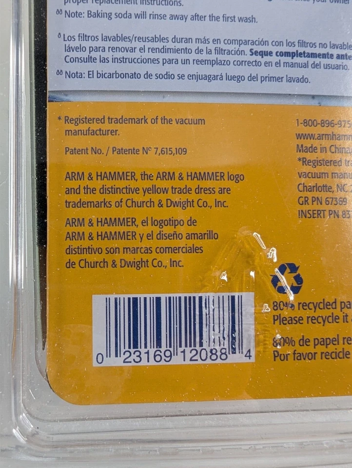 Arm & Hammer Vacuum Filters for Bissell 8 & 14 – Odor Control – New - Image 3 of 3