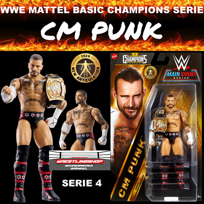 WWE MATTEL BASIC CHAMPIONS SERIE 4 CM PUNK WRESTLING ACTION FIGUR ELITE EXCLUSIV
