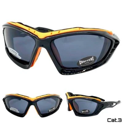 CHOPPERS Eyewear Motorrad Biker Schutz Sonnenbrille Mit Polster Dunkle Gläser - Bild 1 von 4