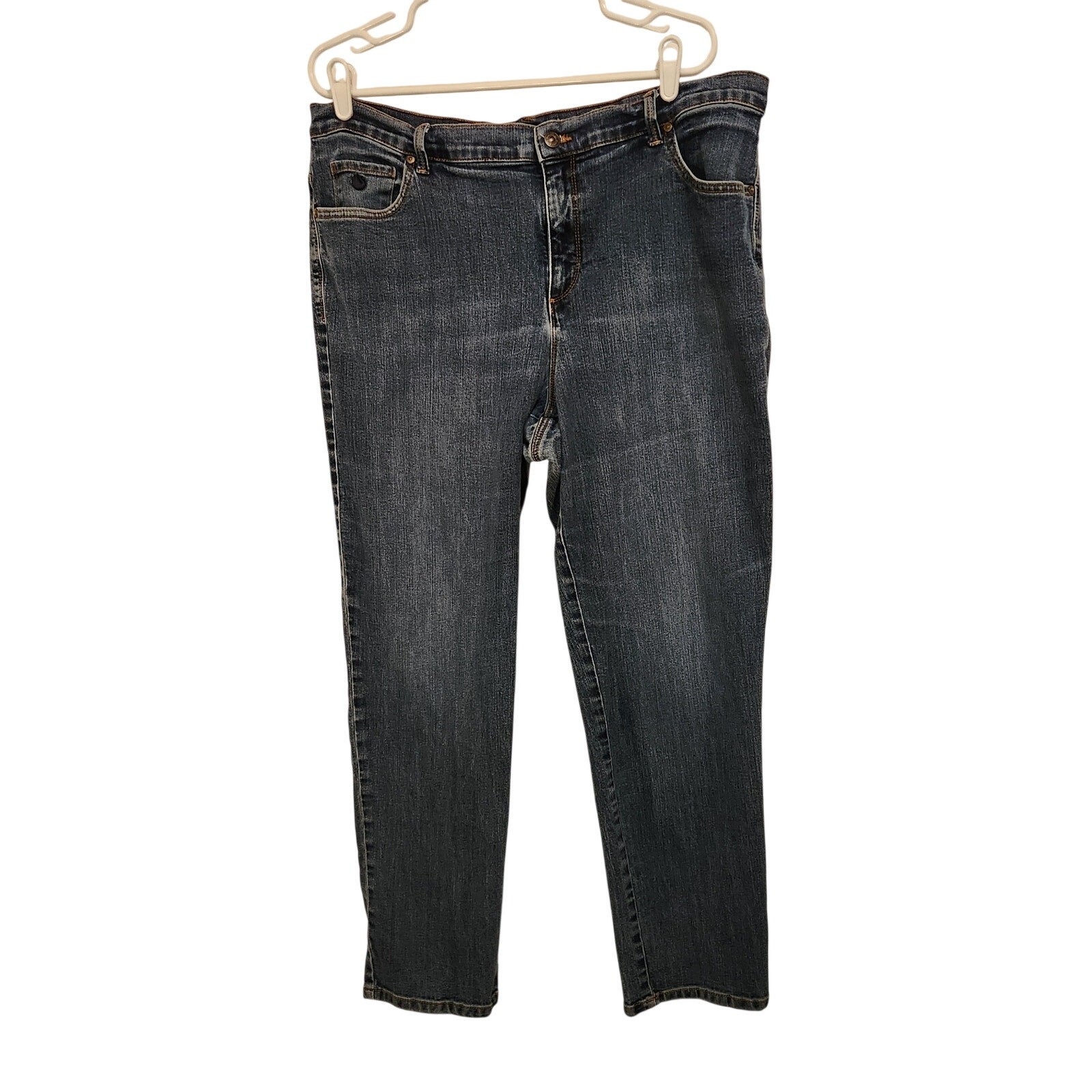 Gloria Vanderbilt Black Denim Classic High Rise Straight Amanda Jeans Size 18W