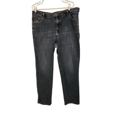 Gloria Vanderbilt Black Denim Classic High Rise Straight Amanda Jeans Size 18W