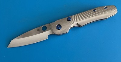 Spyderco Smock Compression Lock 3.39'' Blade R.G.Metalwork Custom Titanium Scales