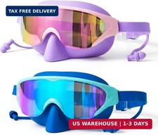 Zoomsnail Kids Swim Goggles with Nose Cover, Leakproof Anti-fog UV Lens Toddlers
