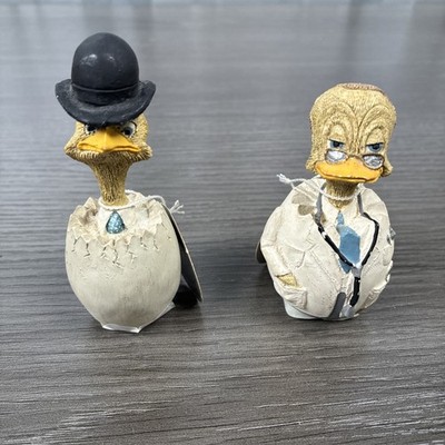 Vintage Eggbert And Friends 90s Malcom Bommer Easter Duck Figurine Eggs Lot Of 2