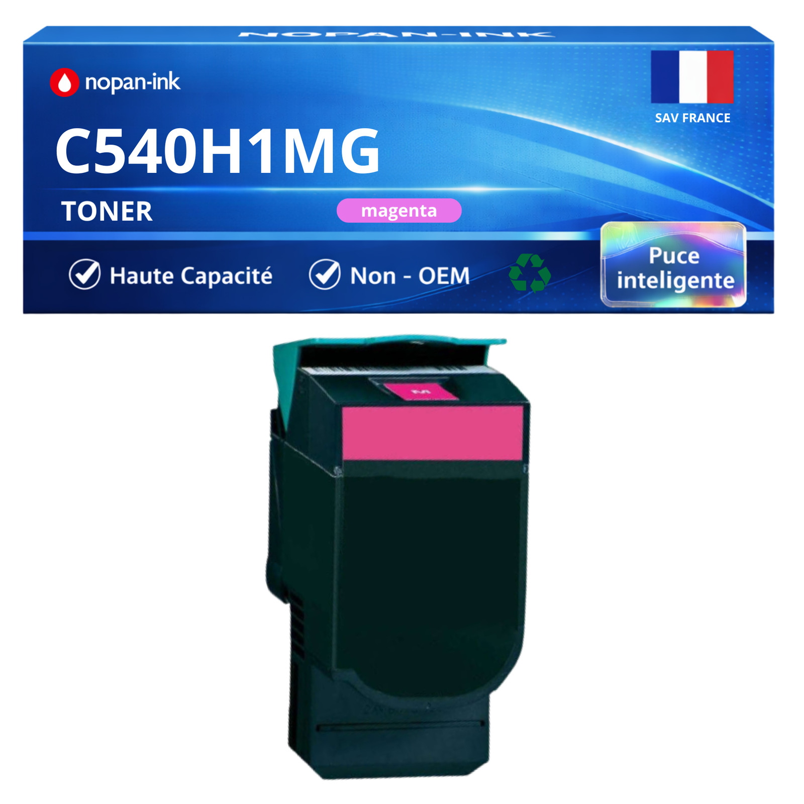 Toner compatible Lexmark C540H1MG magenta cartouche laser C540