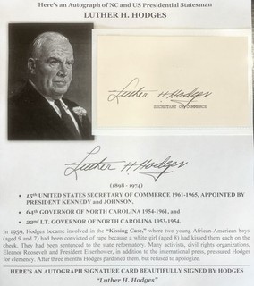 PRESIDENT KENNEDY CABINET BLACK KISSING CASE GOVERNOR NC HODGES AUTOGRAPH SIGNED