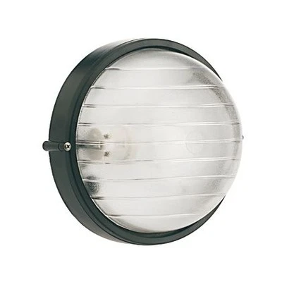 Lampada Plafoniera Tonda Grande Colore Nero per Esterno Linea Industriale Sovil