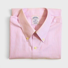 Brooks Brothers REGENT Button Down Shirt 16 4/5 Purple Gingham Cotton