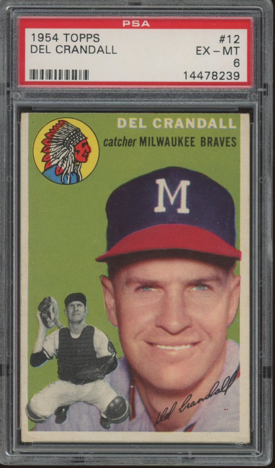 1954 Topps #12 Del Crandall PSA 6
