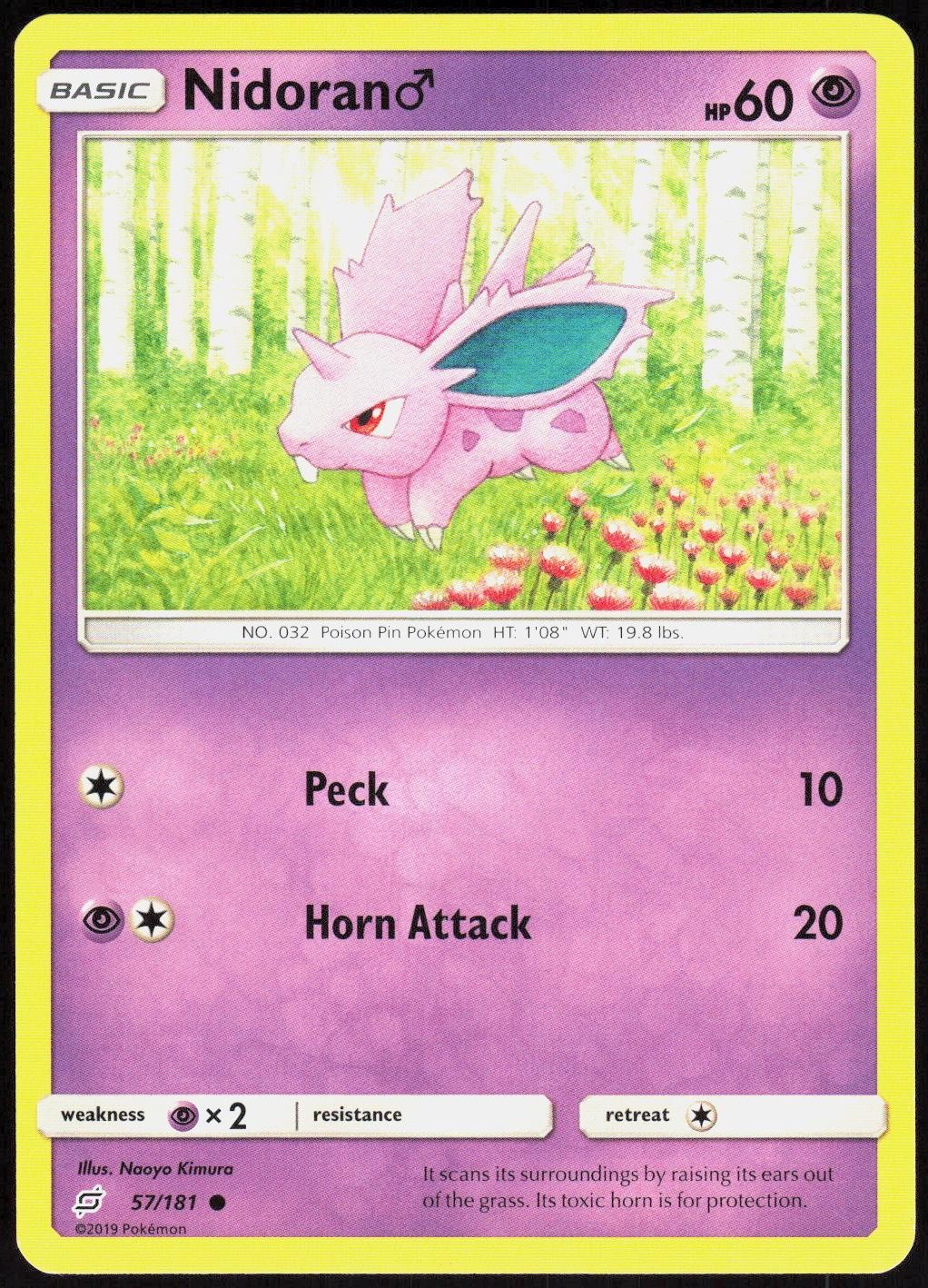 Nidoran M 57 Team Up Rare Pokemon NM