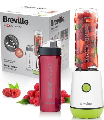 Breville Blend Active Personal Blender Smoothie Maker, 2x600ml Flaschen / Neu