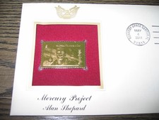 2011 Mercury Project Alan Shepard Astronaut replica GOLDEN Cover STAMP