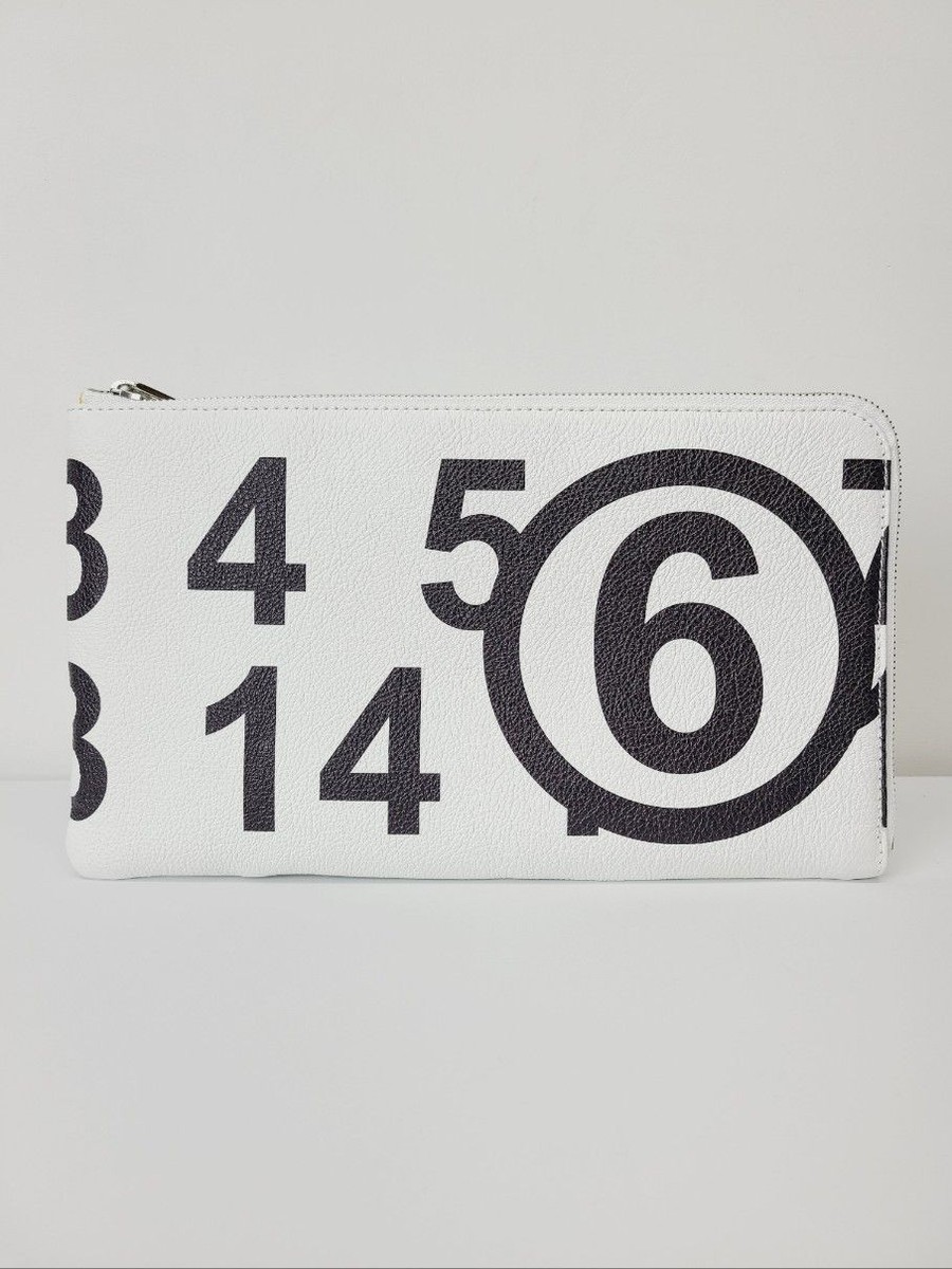 Maison Margiela White MM6 Number Leather Clutch Bag 42539005