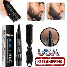 2  Waterproof Beard Pencil Filler Long Last Hair Grower Moustache Eyebrow Brush
