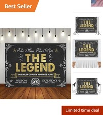 Sophisticated Black Gold Birthday Banner - 7x5ft Backdrop for Men s Celebrations