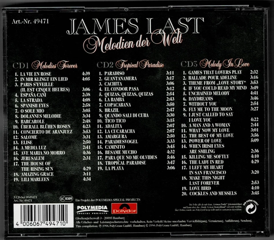 James Last Melodien der Welt 3 CD Box - Bild 2 von 2