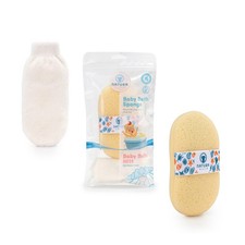 Hypoallergenic Natural Baby Sponge Wash Cloth Set for Bath Ultra-Soft, Ge...