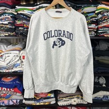 Vintage 90s MV Sport Size Large Colorado Buffaloes Sweatshirt Heather Weave Ncaa