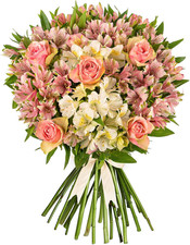 Peruvian Lily & Rose - Fresh Flowers - Birthday, Anniversary, Get Well, Thank Yo