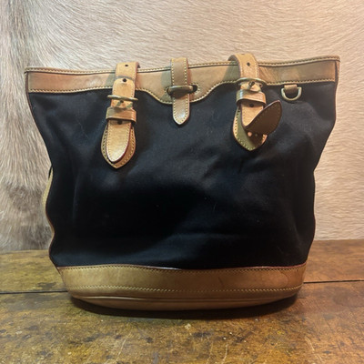 Dooney & Bourke Black Canvas & Leather Tote/Shoulder Bag